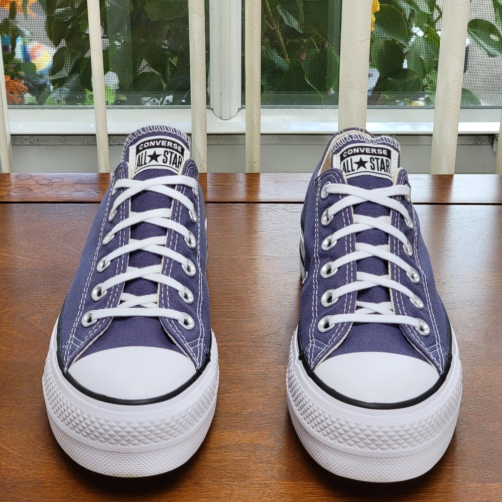 Converse Women's CTAS Lift Ox Canvas 571405C Steel/White/Black Size 9 - Picture 3 of 10